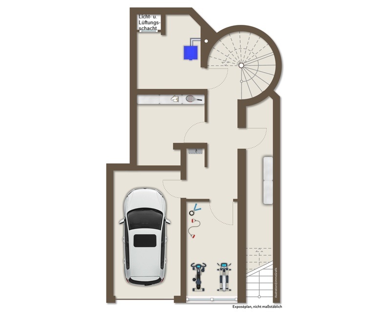 Grundriss Untergeschoss Reihenendhaus Mainz / Mainz-Laubenheim